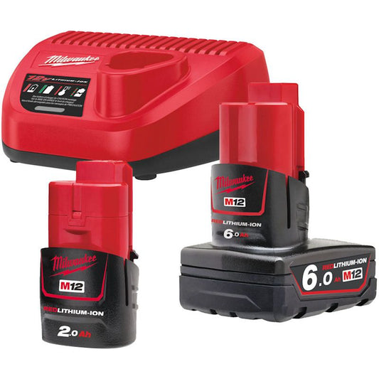 MILWAUKEE M12NRG-622 M12 2.0 / 6.0AH BATTERY & CHARGER PACK