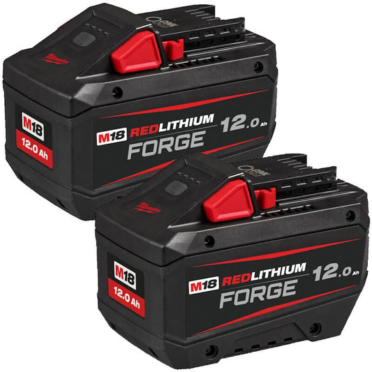 MILWAUKEE 2X M18FB12 M18 12.0AH FORGE RED LITHIUM-ION BATTERIES