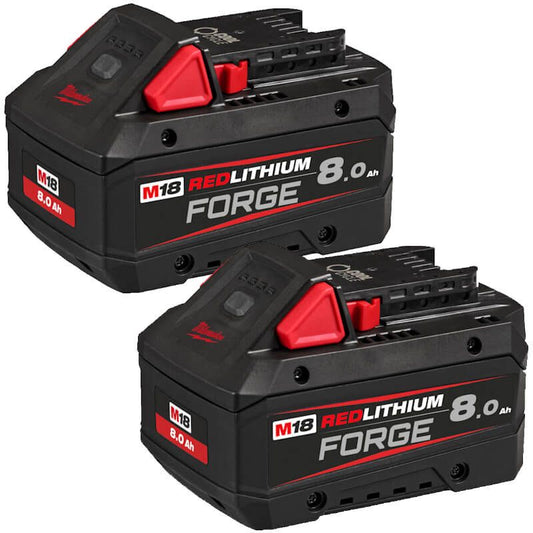 MILWAUKEE 2X M18FB8 M18 8.0AH FORGE RED LITHIUM-ION BATTERIES