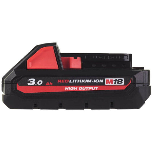 MILWAUKEE 2X M18HB3 M18 3.0AH HIGH OUTPUT RED LITHIUM-ION BATTERIES