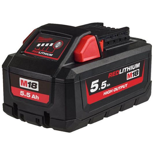 MILWAUKEE M18HB5.5 M18 5.5AH HIGH OUTPUT RED LITHIUM-ION BATTERY