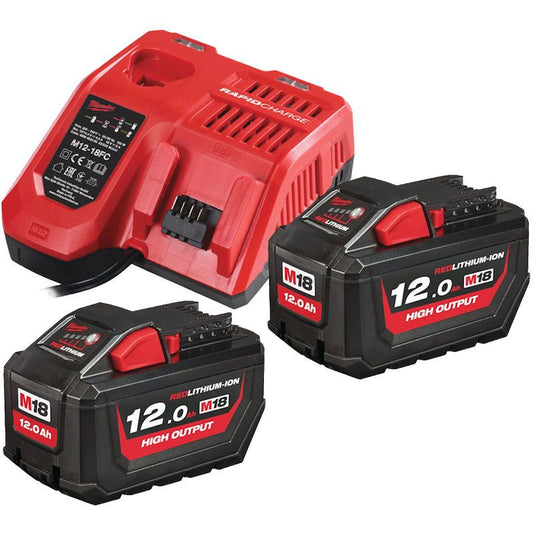 MILWAUKEE M18HNRG-122 M18 12.0AH HIGH OUTPUT BATTERY & FAST CHARGER PACK