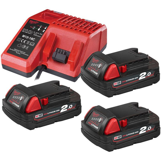 MILWAUKEE M18NRG-203 M18 2.0AH BATTERY & CHARGER PACK