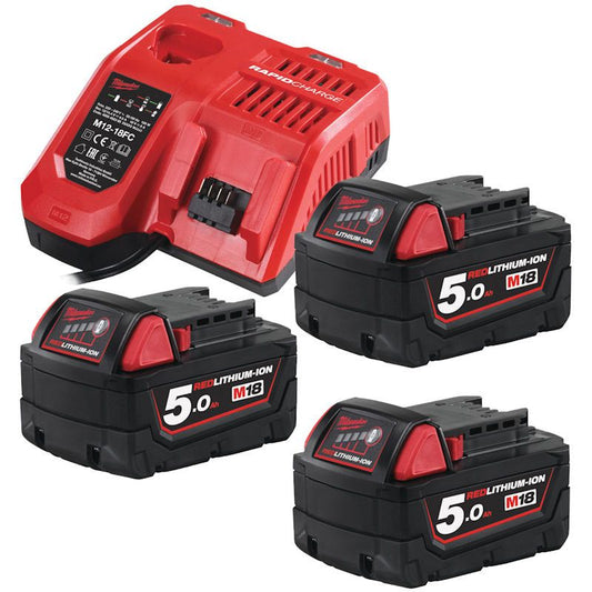 MILWAUKEE M18NRG-503 M18 5.0AH BATTERY & FAST CHARGER PACK