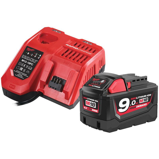 MILWAUKEE M18NRG-901 M18 9.0AH BATTERY & FAST CHARGER PACK