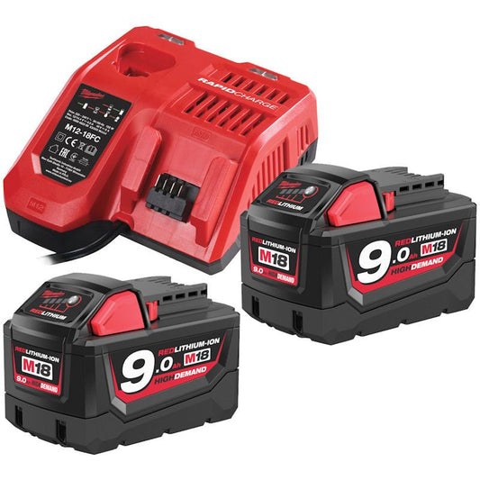 MILWAUKEE M18NRG-902 M18 9.0AH BATTERY & FAST CHARGER PACK