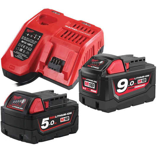 MILWAUKEE M18NRG-952 M18 5.0 / 9.0AH BATTERY & FAST CHARGER PACK