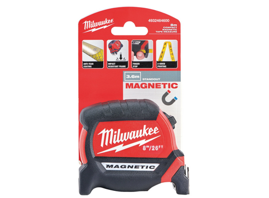 Milwaukee 8m / 26ft Magnetic Measuring Tape  ( metric and imperial )