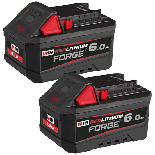 MILWAUKEE 2X M18FB6 M18 6.0AH FORGE RED LITHIUM-ION BATTERIES