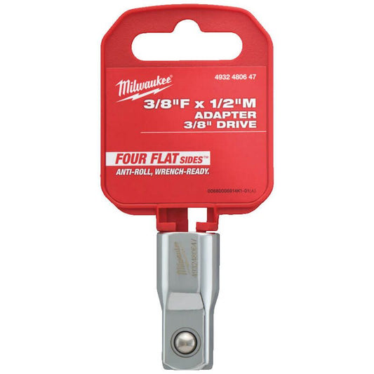 MILWAUKEE 3/8" DRIVE TO 1/2" DRIVE CHROME SOCKET ADAPTER