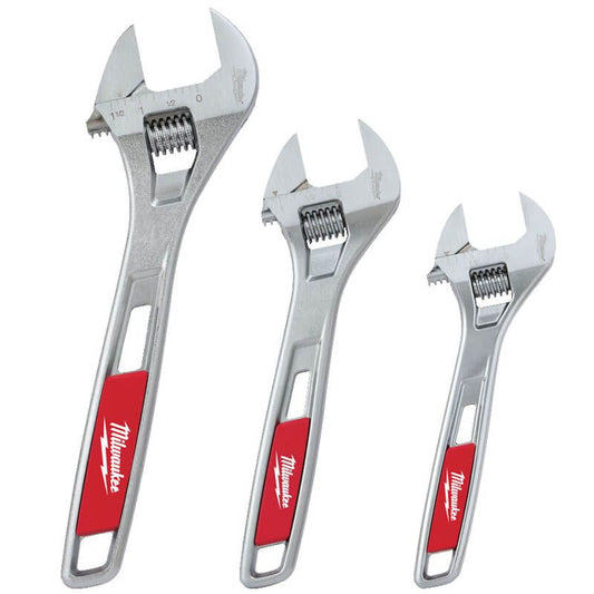 MILWAUKEE 3 PIECE ADJUSTABLE WRENCH SET