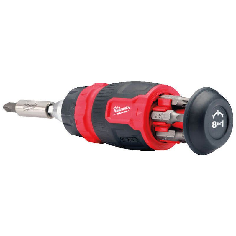 MILWAUKEE 8-IN-1 COMPACT RATCHETING MULTI-BIT SCREWDRIVER